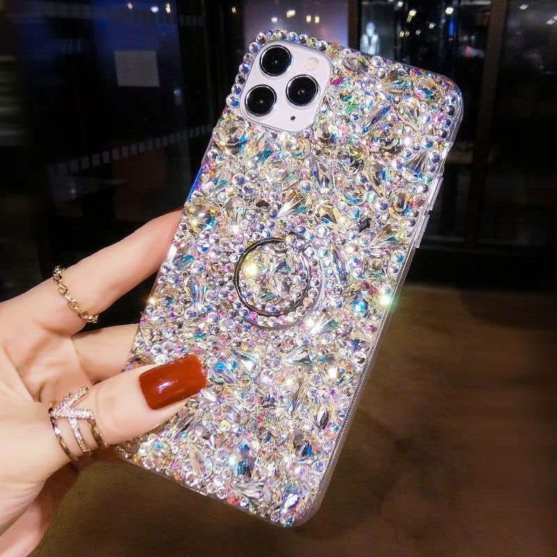 Redecarie for Samsung Galaxy A53 5G Crystal Rhinestone Case,Luxury Bling Glitter Diamond with Ring Holder Kickstand Shiny Gemstone Women Girls Kids Sparkle Protective Phone Case Cover  redecarie   