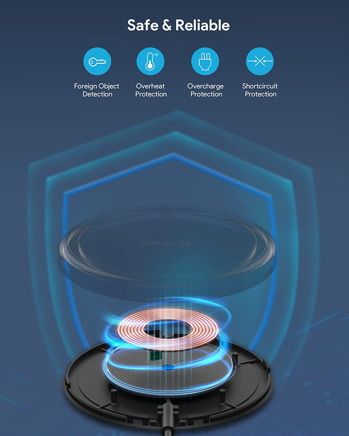 Wireless Charger, 10W for Iphone Wireless Charging Pad Compatible with Iphone 14/14 Plus/14 Pro/14 Pro Max/13/13 Mini/Se 2022/12/11/X/8,Samsung Galaxy S22/S21/S20, Airpods Pro 2  COKOEYE   