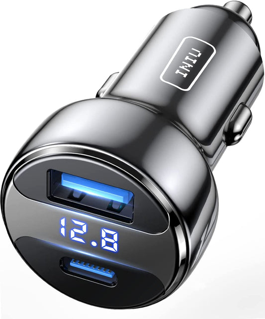 INIU USB C Car Charger, 66W Total [USB C+USB A] Car Charger Adapter with PD & QC, Fast Charging All Metal Tiny Car Phone Charger for Iphone 14 13 12 11 X Pro Samsung S21 Pixel Ipad Macbook Air Tablet  Shenzhen Junkaida Intelligent Technology Co.,LTD   