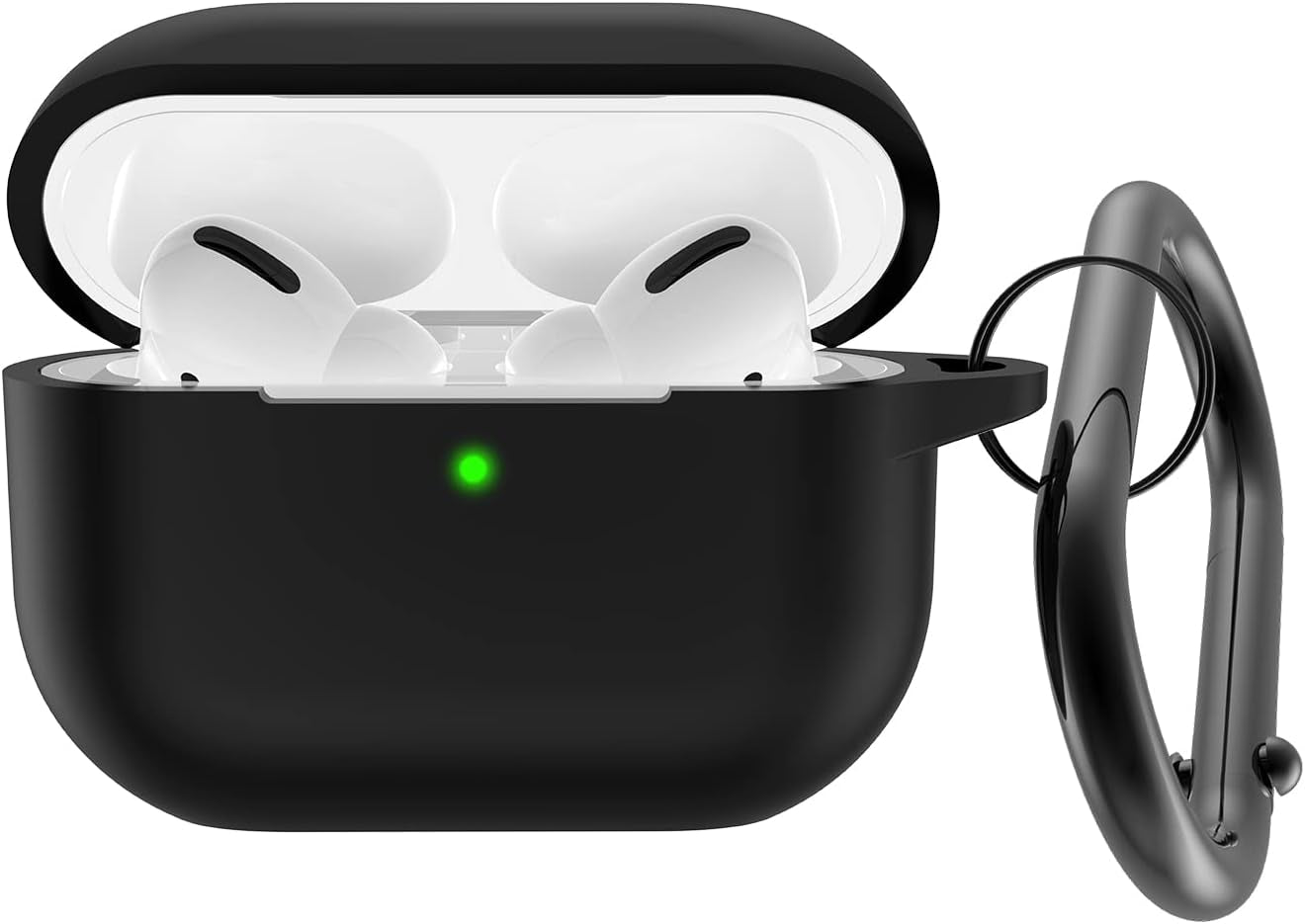 AGAOSH for Airpods Pro 2Nd Generation Case Cover with Keychain,Soft Silicone Skin Cover Protective Case for New Apple Airpods Pro Gen 2 Case 2022 Charging Case for Women Men Girl [Front LED Visible]  AGAOSH Classic Black  