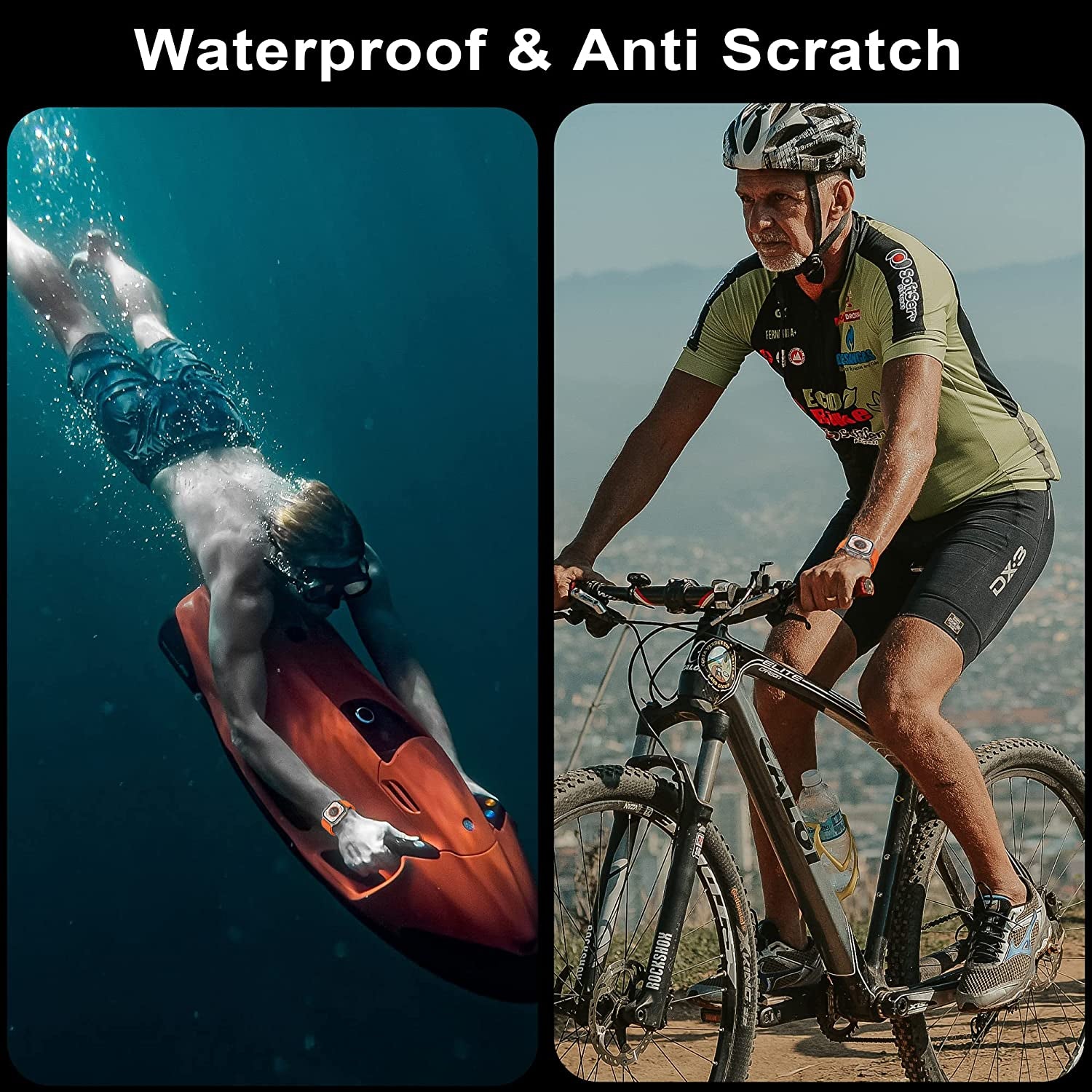 WSKEN for Apple Watch Ultra Screen Protector 49Mm,9H Tempered Glass + Titanium Alloy Frame, [Keep Original] [Touch Sensitive] Lightweight Protective Glass Film for Iwatch Ultra 2 Pack,Original  WSKEN   