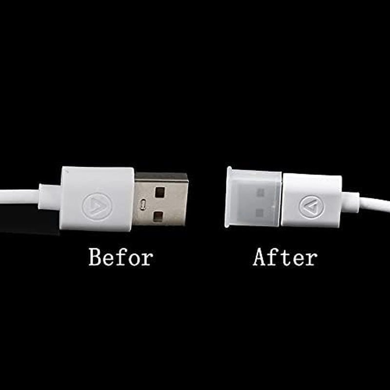 LAMPVPATH 20 Pcs USB Male Port Plug, USB Male anti Dust Cover Plug Protector Stopper Cap-White  LampVPath   