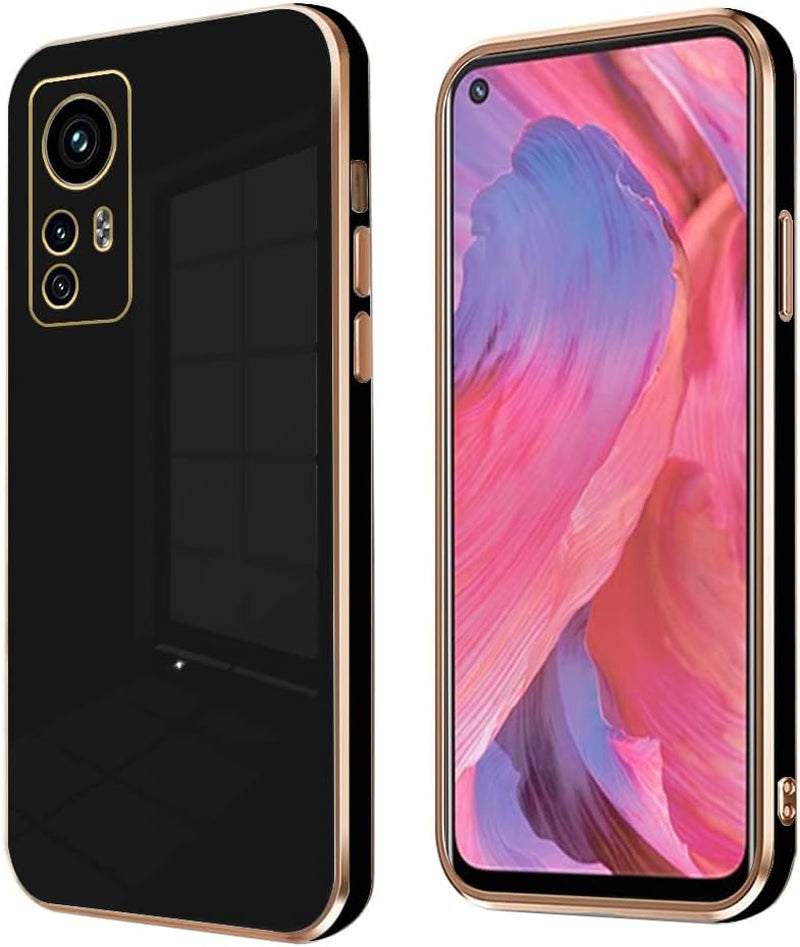 Wousunly Compatible with Redmi Note 12S Case Silicone Pink, Plating Xiaomi Redmi Note 12S Phone Case Shockproof Thin and Soft Cover (Green)  Wousunly Black  