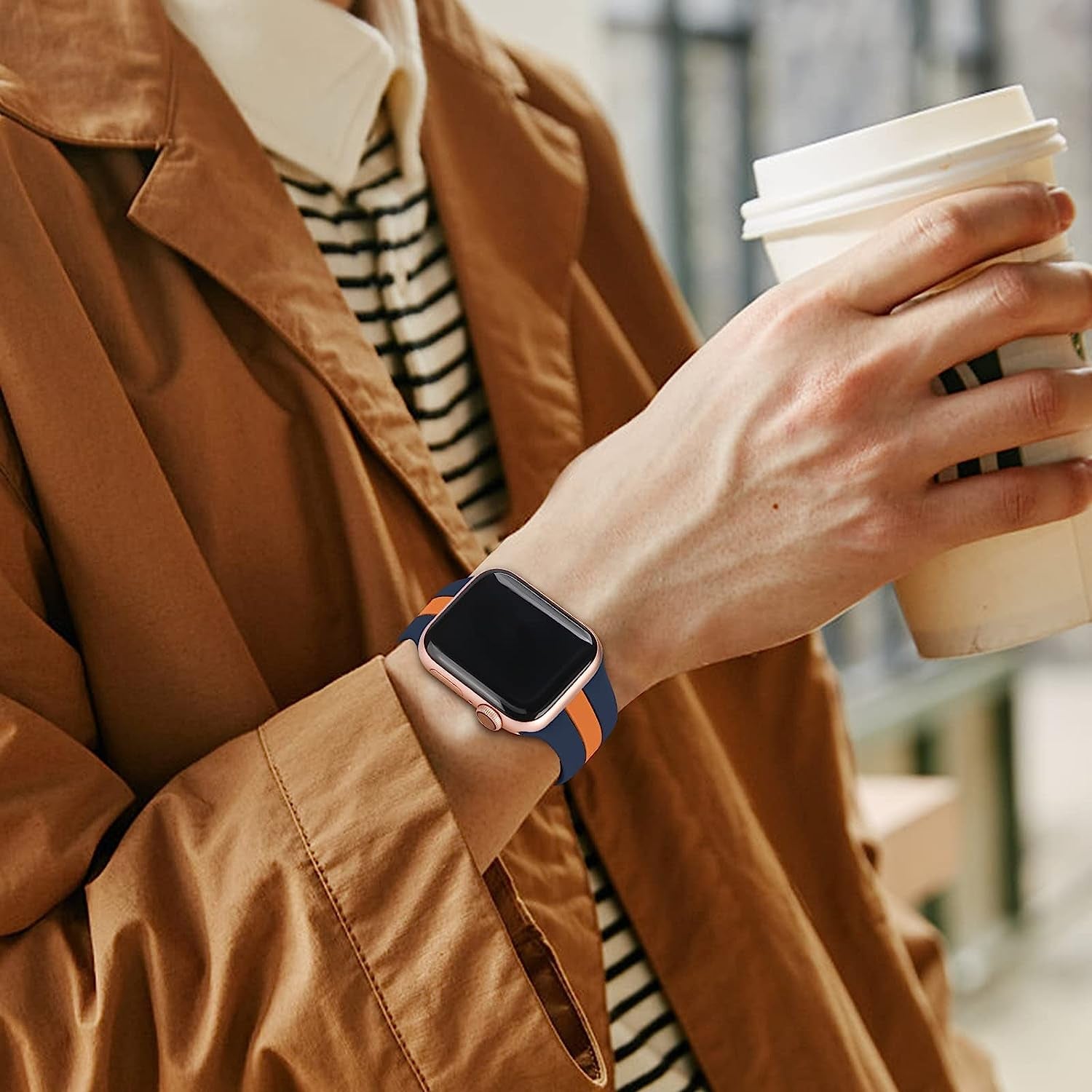 Designer Sport Band Compatible with Apple Watch Iwatch Bands 38Mm 40Mm 41Mm 42Mm 44Mm 45Mm 49Mm Men Women, Soft Silicone Strap Wristbands for Apple Watch Series 8/7/6/5/4/3/2/1/Se/Ultra  seizehe   