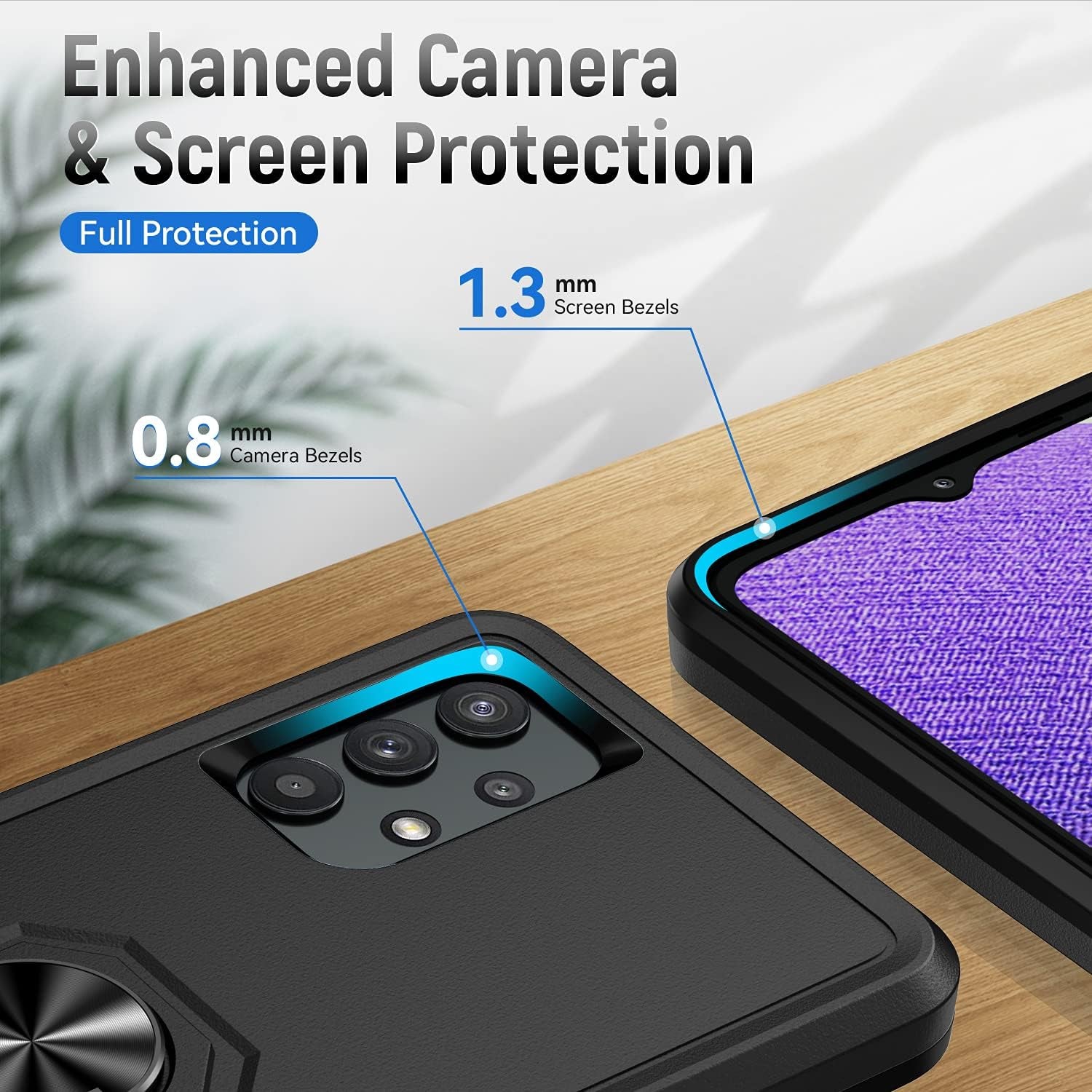 Niopiee for Galaxy A32 5G Case Heavy Duty Shockproof Armor Case Hybrid Rugged Protective Phone Cover for Samsung A32 Full Body Anti-Scratch Magnetic Kickstand with Glass Screen Protector Black  NIOPIEE   