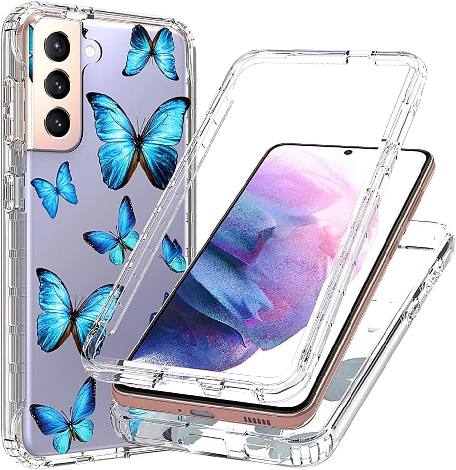 Vokuha for Galaxy S21 plus Case,Samsung S21 + Case, Cute Clear Gradient Slim Shockproof Soft Flexible TPU Back Phone Protective Cover for Samsung Galaxy S21 plus 5G (Black/Gold)  Vokuha Clear Butterfly  
