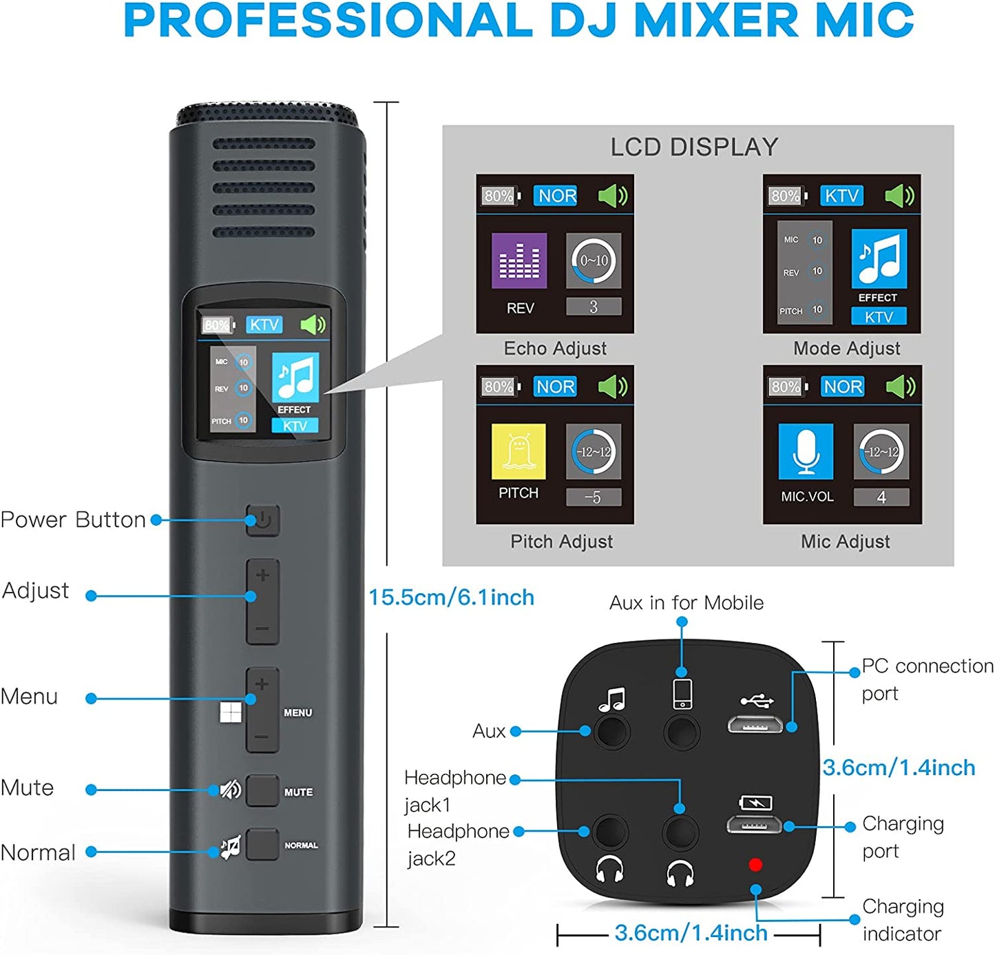 Zealsound Studio Microphone, Condenser Recording Microphone for Phone & Computer Mac Tablet, Metal DJ Mixer Mic with Gooseneck Arm Clamp Mount for Singing Podcasting Streaming Youtube Tiktok Videos  ZealSound   