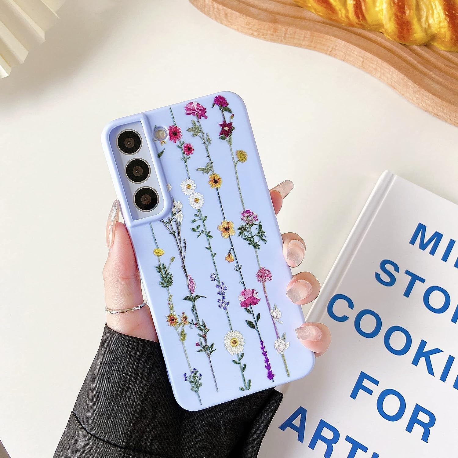 ZTOFERA Floral Case for Samsung Galaxy S21 plus 5G,Cute Flower Pattern Case for Girls Women,Flexible Silicone Protective Slim Shockproof Bumper Phone Cover for Samsung Galaxy S21 Plus,Purple  ZTOFERA   