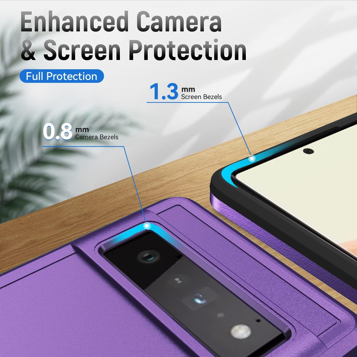 Asuwish Phone Case for Google Pixel 6 Pro with Tempered Glass Screen Protector Cover and Slim Thin Hybrid Full Body Protective Cell Accessories Pixel6Pro Pixel6 XL 6XL Pixle 6Pro 5G Women Men Purple  Asuwish   