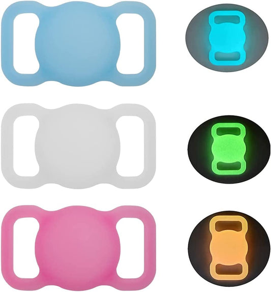 Protective Case Airtag Holder Compatible for Airtag GPS Tracker, Fit for Dog Cat Collar Accessories Pet Loop Holder, Cat Dog Collar Finder Tracker Locator(Pack of 3,Blue,Green,Pink/Night Glow)  DYYGIRL   