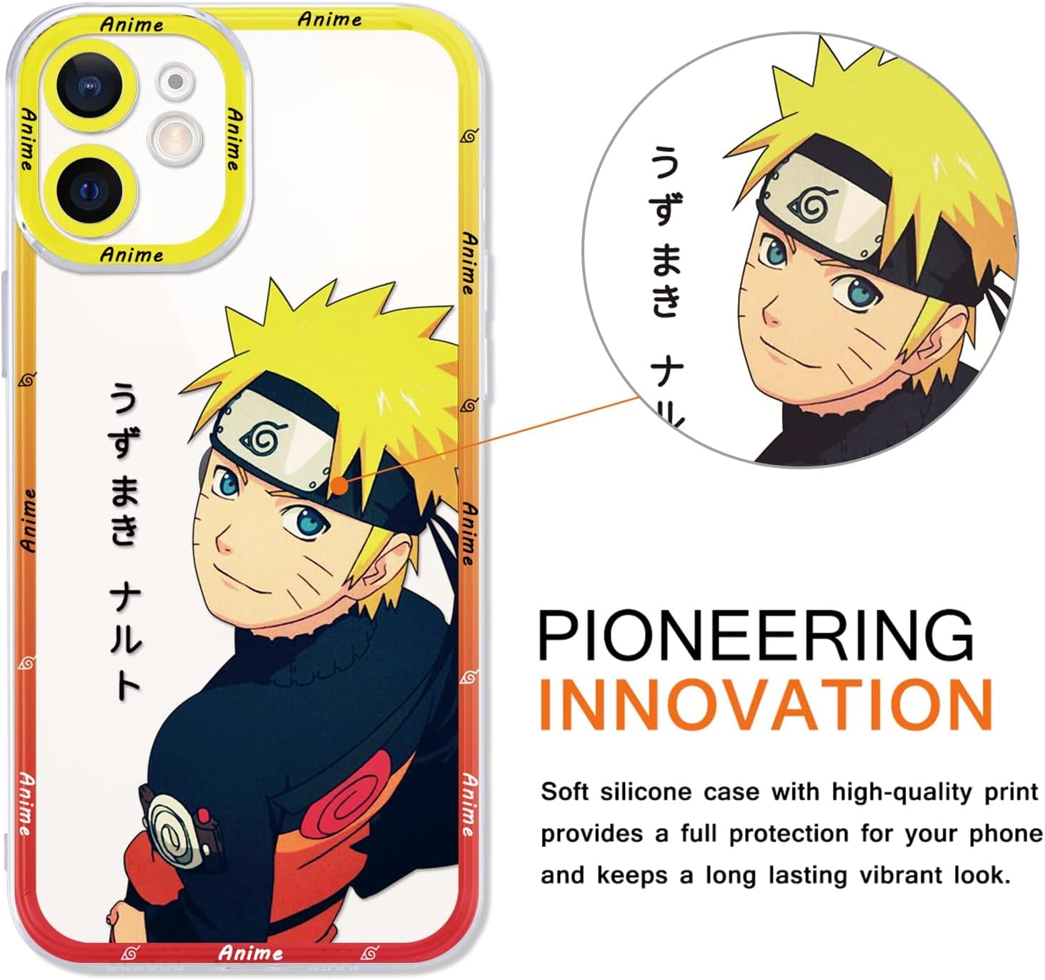 2 Pack Japanese Anime Case for Iphone 12 Mini Clear Case 5.4", Cool Manga Cute Pattern Design, Cartoon Comics Character Cases for Men Boys Women Girls, Soft TPU Funda for Iphone12 Mini, Transparent  ZXT US   