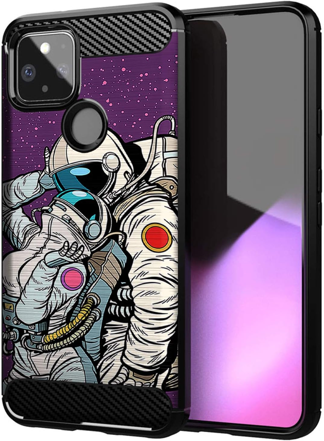 Casesondeck Case Compatible with [Google Pixel 4A 5G (2020)] Pictorial Patterned TPU Design Case Flexible Slim and Elegant (Astronaut)  Cases on Deck Deep Space Romance  