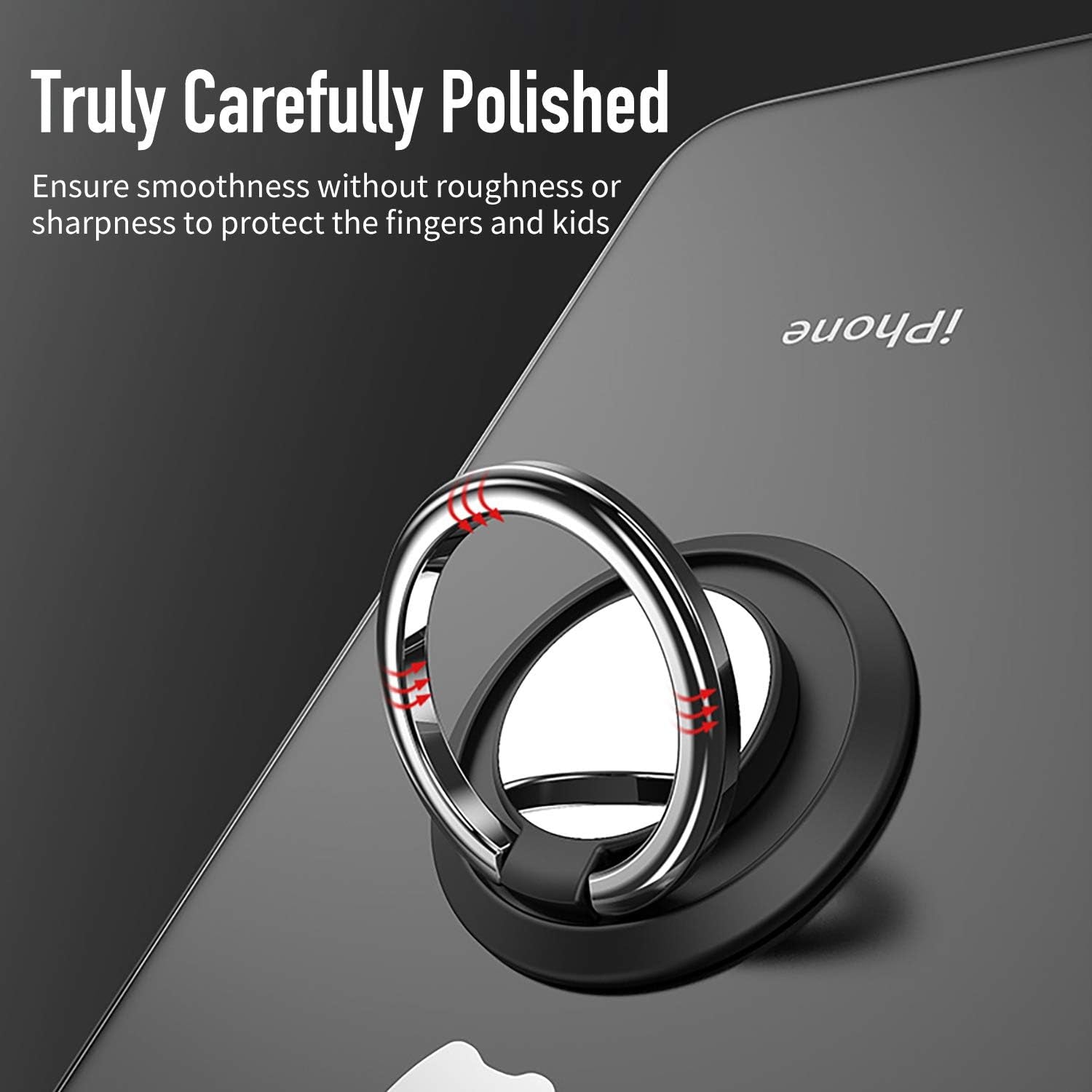 2 Pack Ultra Thin Gold Cell Phone Ring Holder Finger Kickstand, 360 Rotation Finger Stand Grip Loop for Magnetic Car Mount, Compatible with Iphone Samsung LG HTC, Etc  WOWOONE   