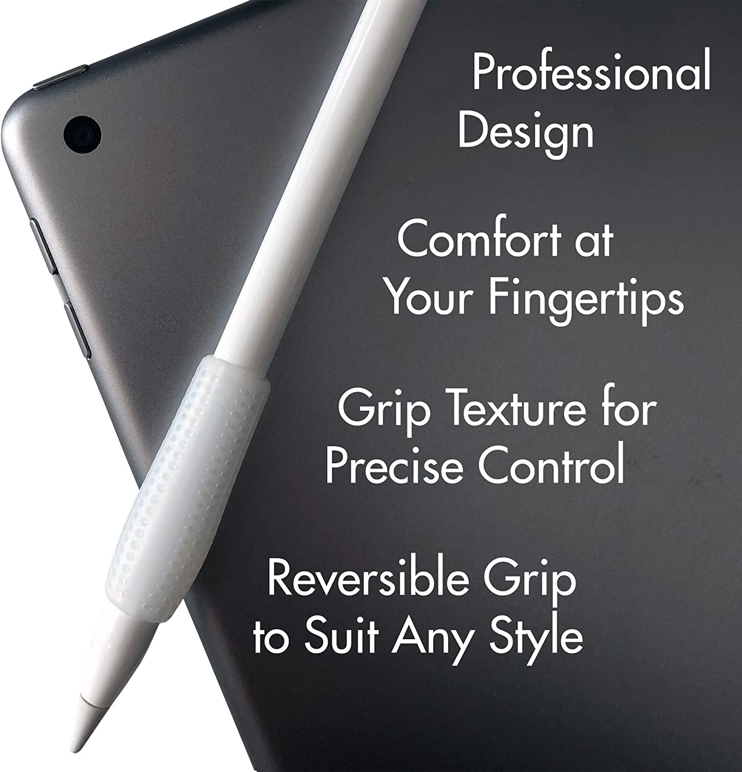 Omni Grip 6-Pack of Premium Comfort Grips, Perfect for Apple Pencil, Apple Pencil 2, Styluses, Pens and Pencils  Chrome Cherry   
