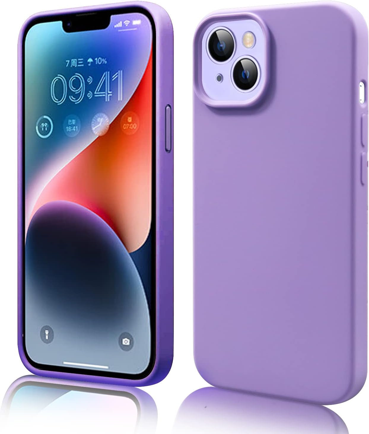 YOZEB Silicone Case Designed for Iphone 13 Pro Max, Shockproof Anti-Scratch and Anti-Fingerprint 4-Layer Full Body Protective Cover Slim Phone Case Compatible with Iphone 13 Pro Max 6.7 Inches (Blue)  YOZEB Purple- Iphone 14  