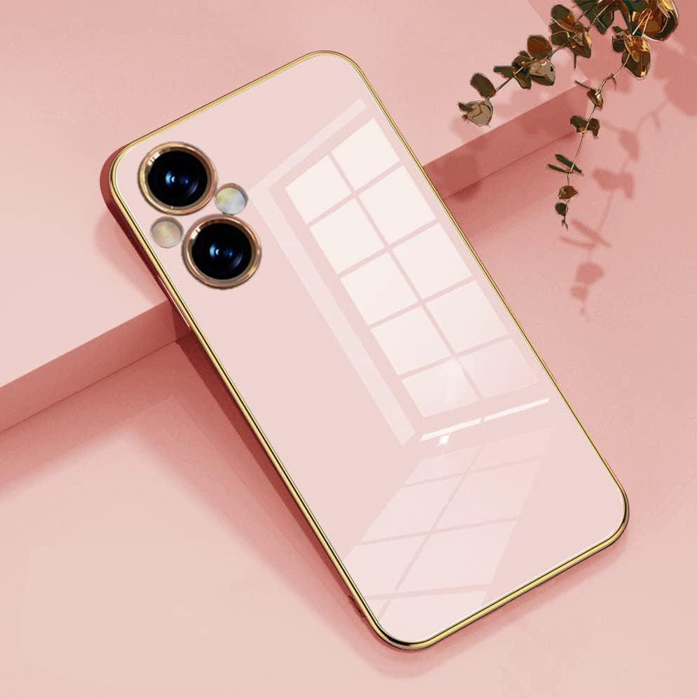 Wousunly Compatible with Oneplus Nord N20 5G Case Silicone Pink, Plating Phone Oneplus Nord N20 5G Case Shockproof Thin and Soft Cover (Pink)  Wousunly   