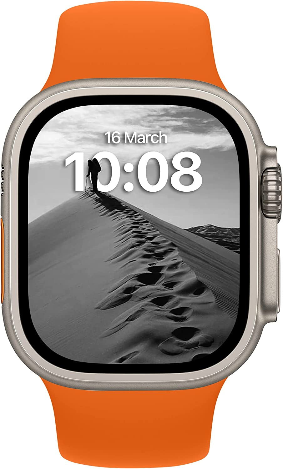 DONEGANI Sport Bands Compatible with Apple Watch Band Series Ultra 8 7 6 5 4 3 2 1 Se｜49Mm 45Mm 44Mm 42Mm Men Women in Color Orange｜Silicone FKM Bracelet Strap  DONEGANI   