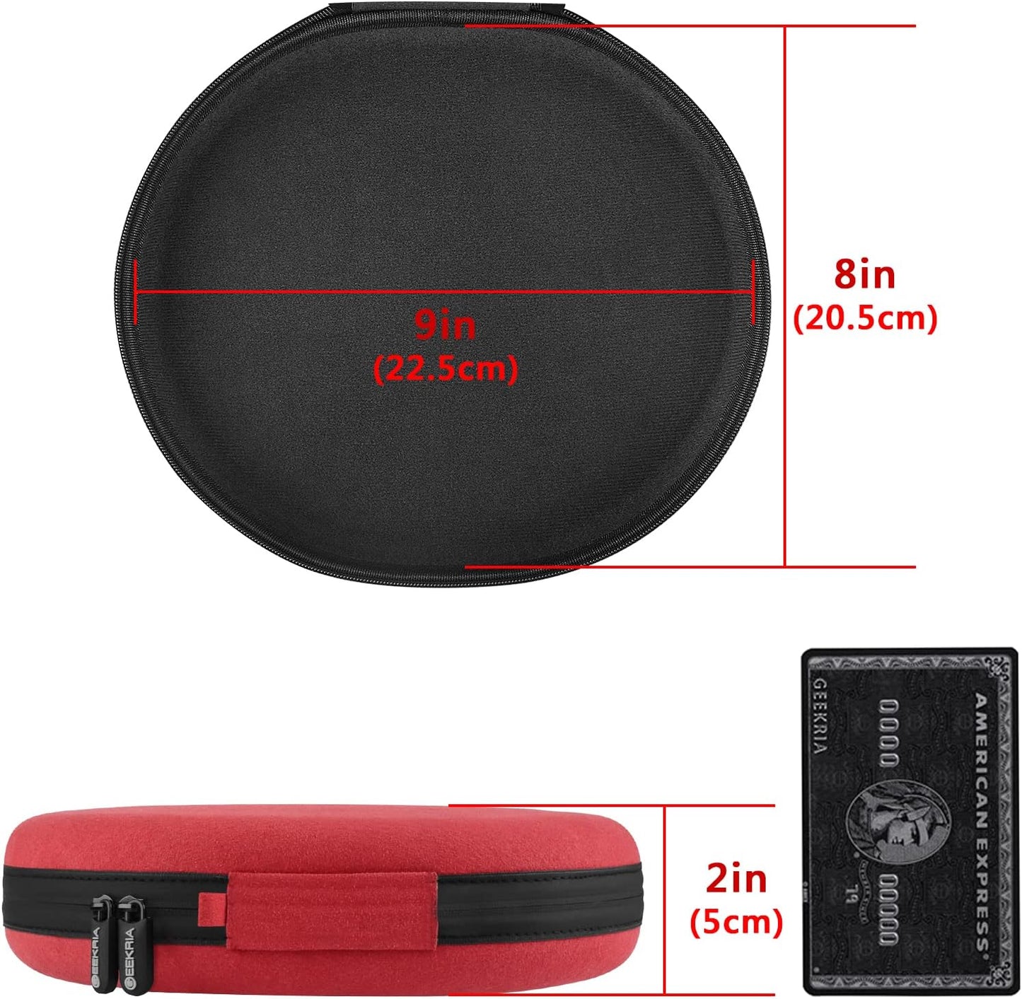 Geekria Shield Headphones Case, Compatible with APPL Airpod Max Case, Replacement Hard Shell Travel Carrying Bag with Cable Storage (Red)  GEEKRIA   