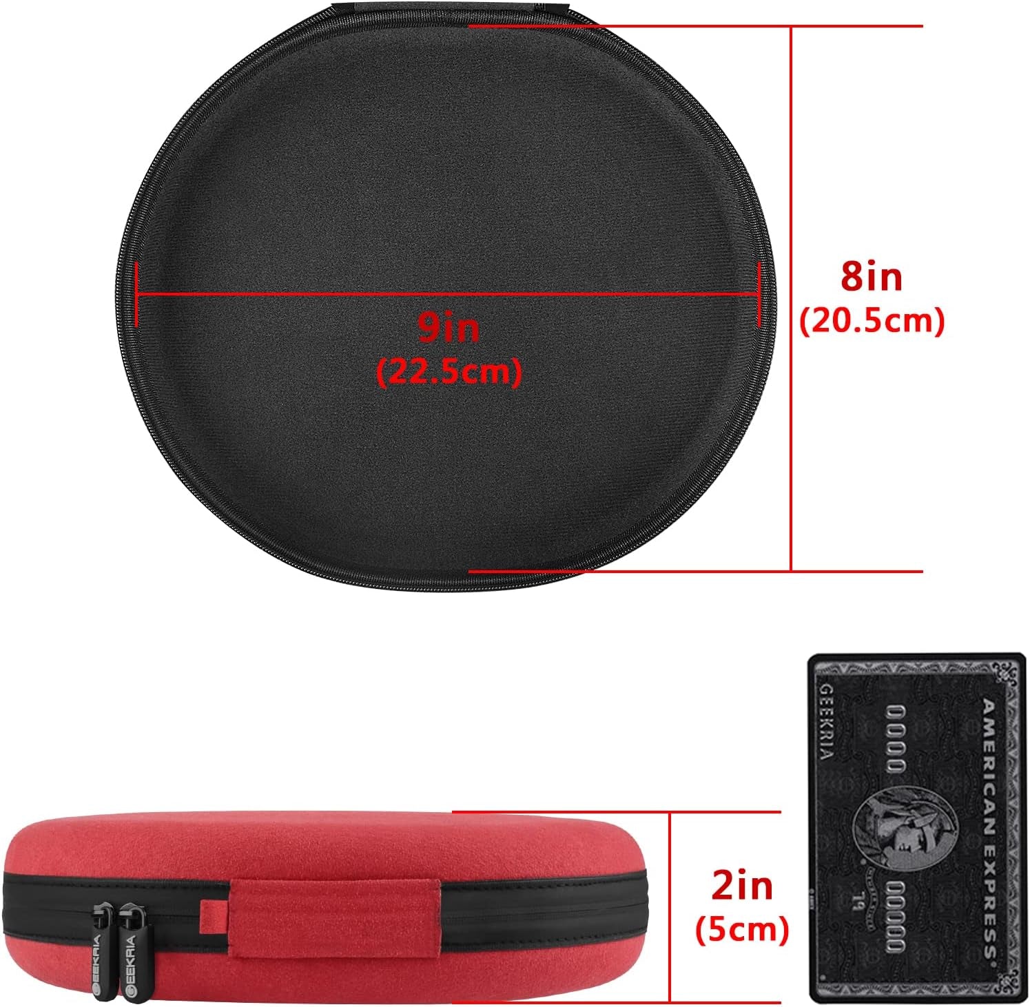 Geekria Shield Headphones Case, Compatible with APPL Airpod Max Case, Replacement Hard Shell Travel Carrying Bag with Cable Storage (Red)  GEEKRIA   