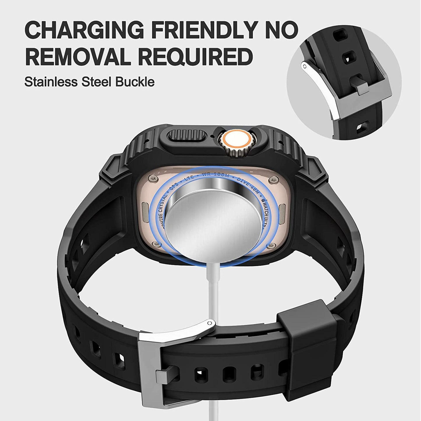 Fintie Compatible with Apple Watch Ultra 49Mm (2022 Release) Band with Bumper Case, Rugged Men Sport Bands with Protective Cover Compatible with Iwatch Ultra 49Mm Accessories  FINTIE   