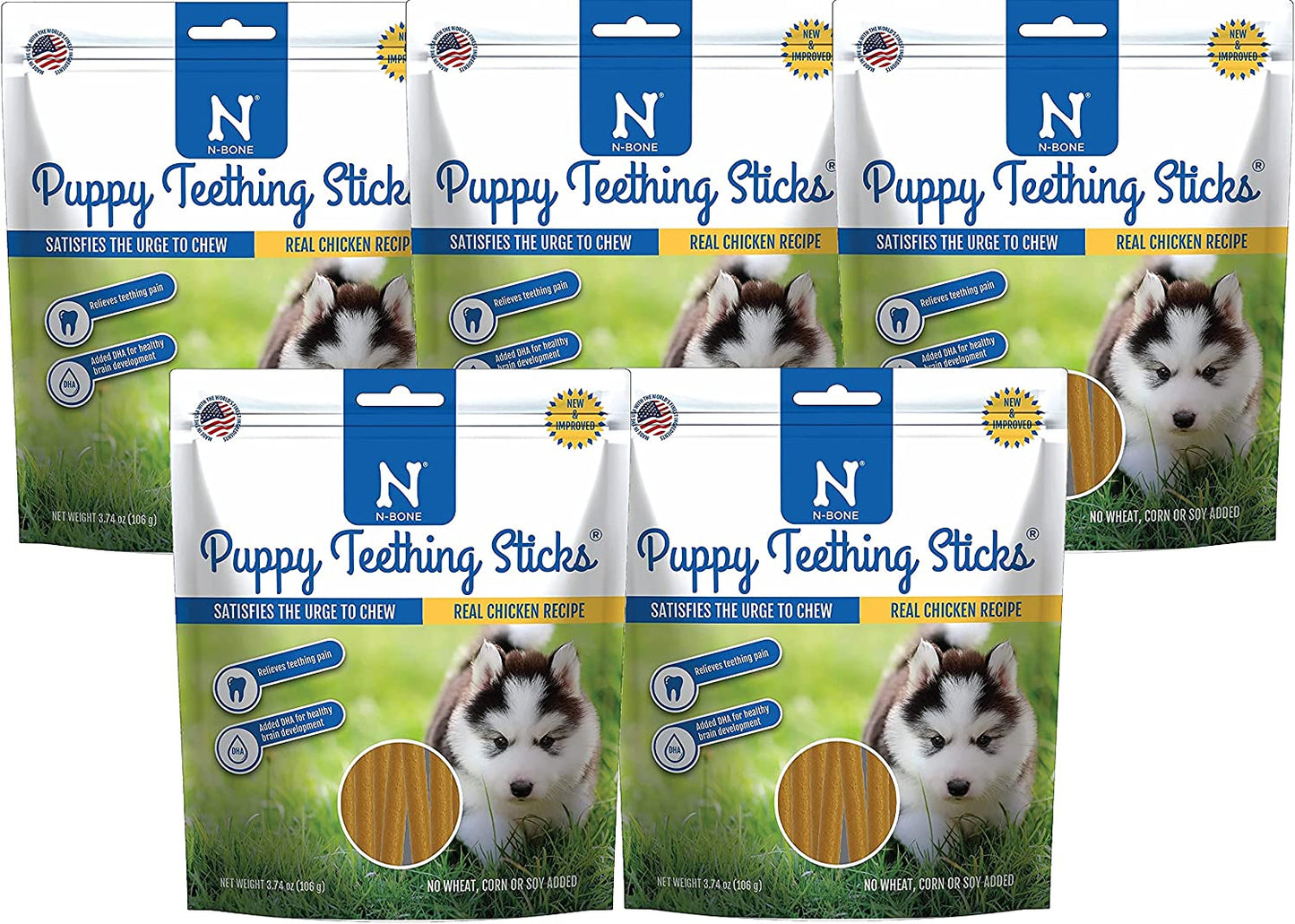 N-Bone Puppy Teething Treats,Chicken, 3.74 Oz (111150)  N-Bone Chicken 3.74 Ounce (Pack Of 5) 