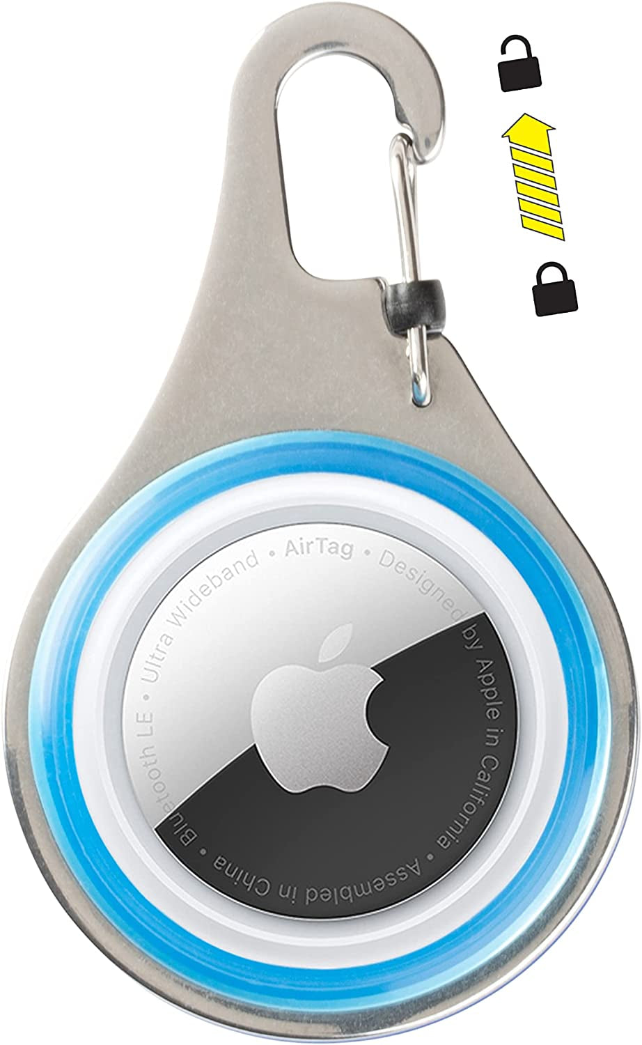 Nite Ize, Inc. WATP-03T-R6 Nite IZE Wearabout Clippable, Apple Airtag Locking Carabiner for Pets, Blue Tracker Holder  Nite Ize, Inc.   