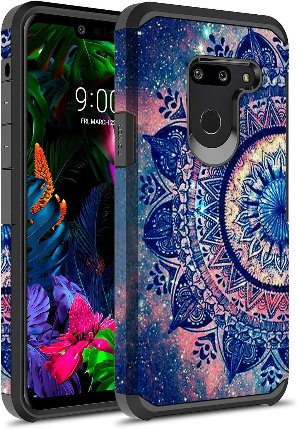 Rosebono Compatible with LG G8 Thinq Case, Slim Hybrid Dual Layer Shockproof Hard Cover Graphic Cover Armor Case for LG G8 Thinq (Dream Catcher)  Rosebono Fashion Mandala  