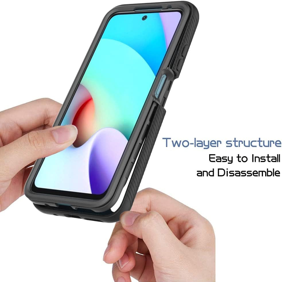 Elubugod Case for Xiaomi Redmi 10 4G Case Cover,Anti-Fall and Shock-Absorbing Protective with Screen Protector Case for Xiaomi Redmi 10 4G / Redmi 10 2022 Case Blue  Elubugod   