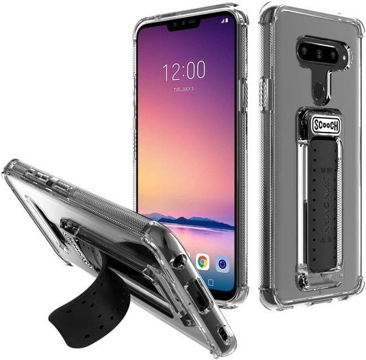 Scooch Wingman | Kickstand Case for LG V40 Thinq [10 Ft Drop Protection] [Two-Way Stand] Shockproof Protective Cover & Compatible with Magnetic Car Mounts (Clear)  Scooch   