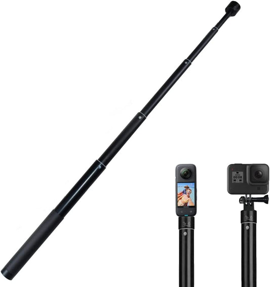 VVHOOY Invisible Selfie Stick Extendable Adjustable Handheld Aluminum Monopod 11.8-51.2 Inch 1/4 Inch Screw Compatible with AKASO Ek7000/Brave 4/Brave 7 Le/Gopro 11 10 9 8/Insta360/Osmo Action Camera  VVHOOY   