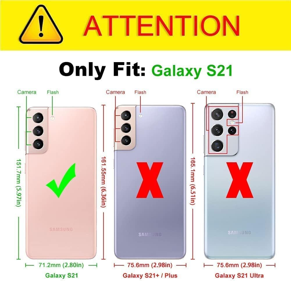 Ymhxcy Galaxy S21 Case, Drop 3 Layer Durable Cover (No Screen Protector) Solid Rubber Case / 16Ft Test Clear Case for Samsung Galaxy S21-Crystal Clear  YmhxcY   