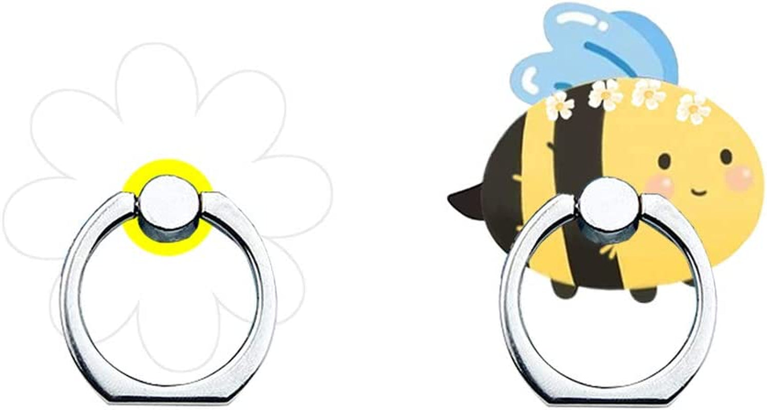Phone Ring Holder Stand,Phone Ring Stand Holder 360 Rotation Finger Ring Grip Stand for Cellphones,Smartphones and Tablets (2 Pack Kawaii Kitty Phone Ring Stand)  RRJQW 2Pack Daisy Flower and Bee  