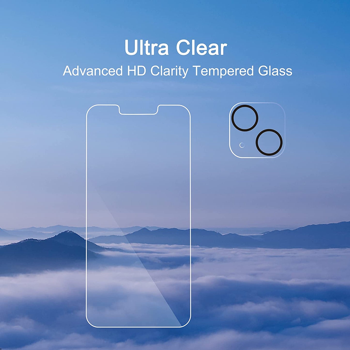 Ailun 2 Pack Screen Protector for Iphone 13 [6.1 Inch Display] with 2 Pack Tempered Glass Camera Lens Protector,[9H Hardness]-Hd[4 Pack]  AilunUS   