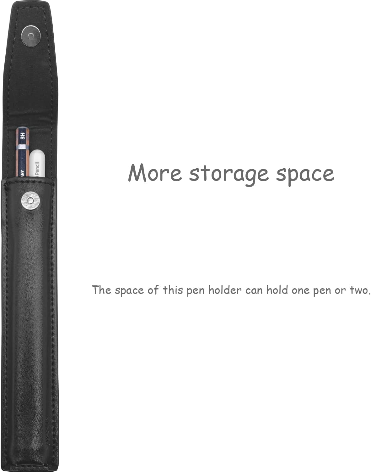 YINVA Pencil Holder Case Compatible with Apple Pencil 2Nd Generation and 1St, PU Pencil Cover Accessories Designed for Ipad Case and Stylus Pen (Black)  YINVA   