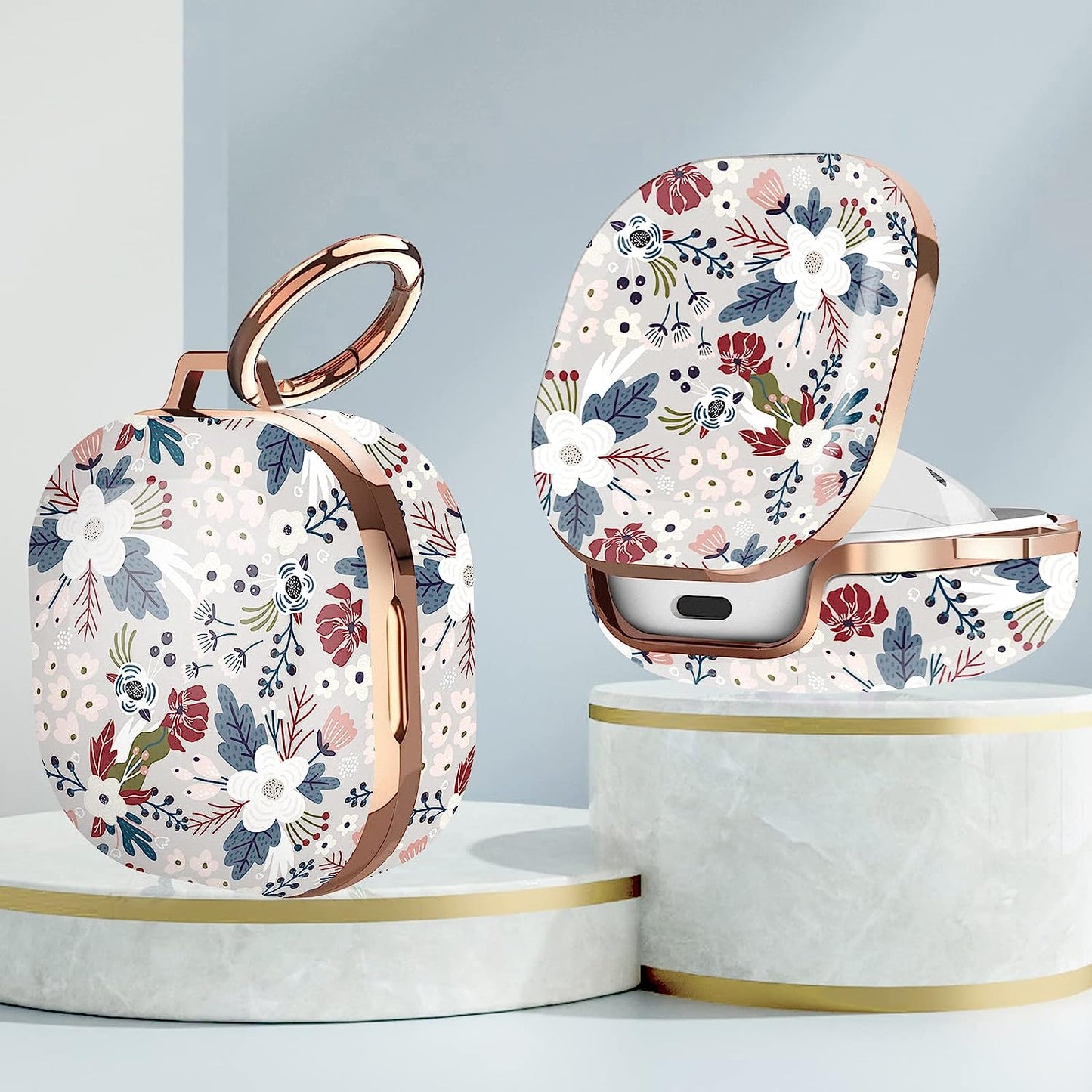 Happypapa Case for Samsung Galaxy Buds2 Pro (2022)/ Galaxy Buds 2 (2021)/ Galaxy Buds Pro (2021)/ Galaxy Buds Live (2020) for Women Girls Kids Men Full Protective Case Cover (Flowers Berries)  Happypapa   