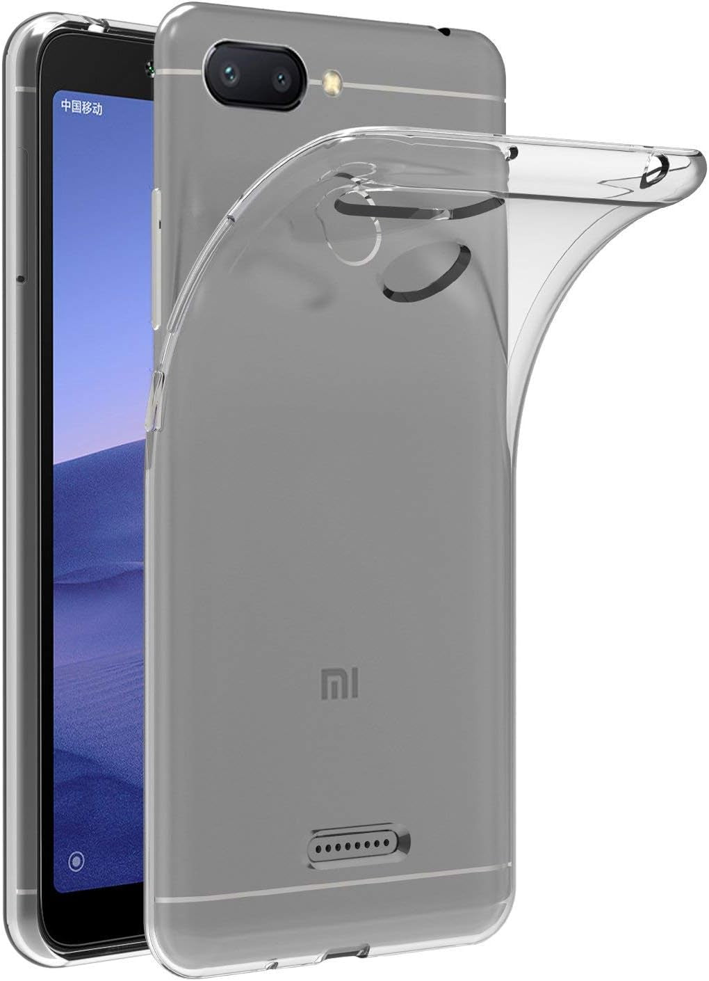 Maijin Case for Xiaomi Redmi 6 (5.45 Inch) Soft TPU Rubber Gel Bumper Transparent Back Cover  MaiJin   