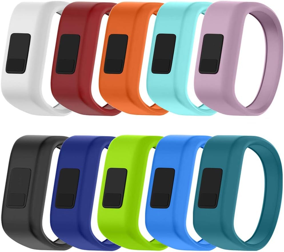 QGHXO Band for Garmin Vivofit Jr/Vivofit Jr. 2, Soft Silicone Replacement Watch Band Strap for Garmin Vivofit Jr/Vivofit Jr. 2 Activity Tracker, Small, Large  QGHXO 10PCS Bands Large: 6.6" 
