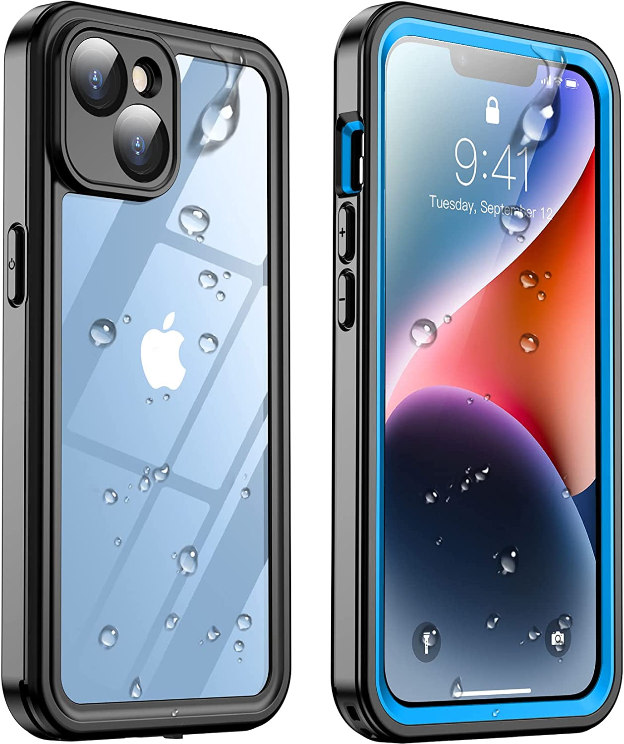 Temdan Magnetic for Iphone 14 Case,[Not Yellowing] with 2 Pack [Glass Screen Protector + Lens Protector] Military Drop Protection Shockproof Slim Iphone 14 Phone Case 6.1"/Clear  Temdan Blue iPhone 14 6.1 