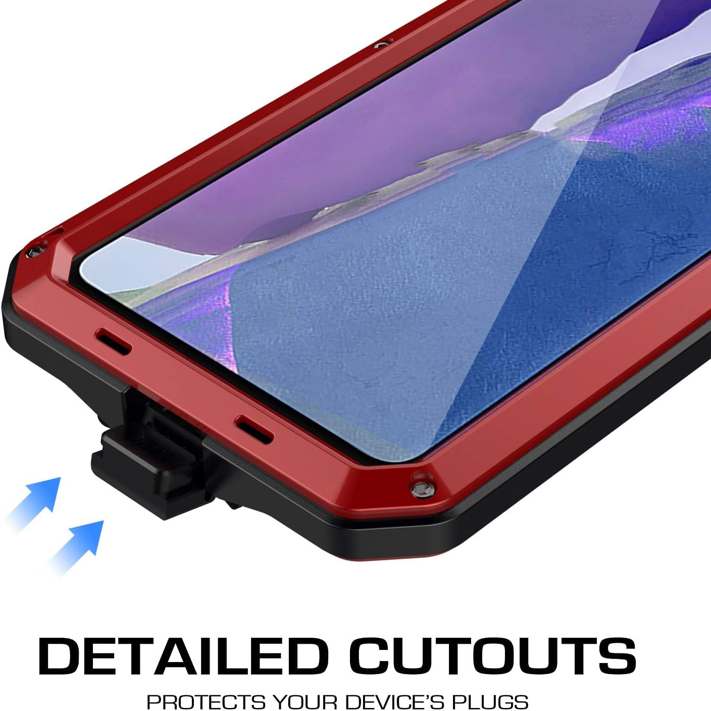 Galaxy Note 20 Case,Built-In Gorilla Glass Luxury Aluminum Alloy Protective Metal Extreme Shockproof Military Bumper Heavy Duty Cover Shell Case for Samsung Galaxy Note 20 6.7" (Red)  Love Mei Nillkin Shellbox   