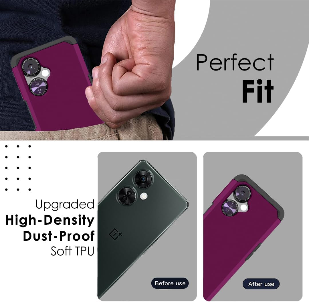 Hrwireless Compatible for Oneplus Nord N30 5G Case Cover with [HD Tempered Glass] Strong Heavy Duty [Shockproof] [Magnetic Mount Friendly] Minimalistic Original Design for Protection  HRWireless   