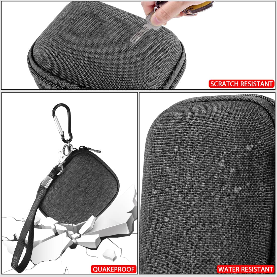 Geekria Shield Headphones Case Compatible with Skullcandy Jib True 2, Indy, Grind Fuel True Wireless In-Ear Earbud Case, Replacement Hard Shell Travel Carrying Bag with Cable Storage (Grey)  GEEKRIA   