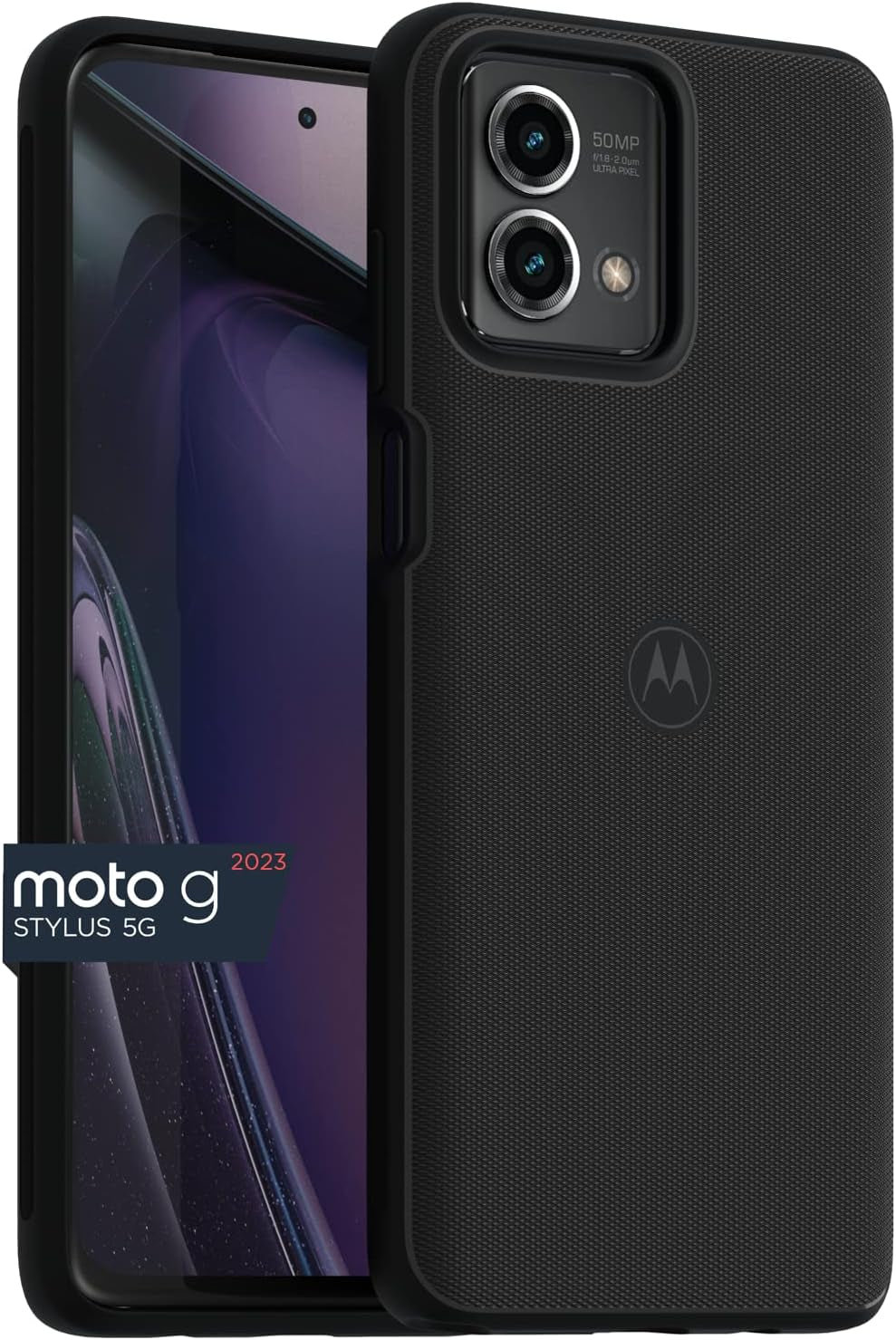 Motorola Moto G Stylus 5G (2023) Textured Protective Case- Black - Precision Fit Shock Absorbing Cases for Enhanced Phone Grip, Style, Drop Protection for Your Moto G Stylus 5G 2023  Salom America Company   
