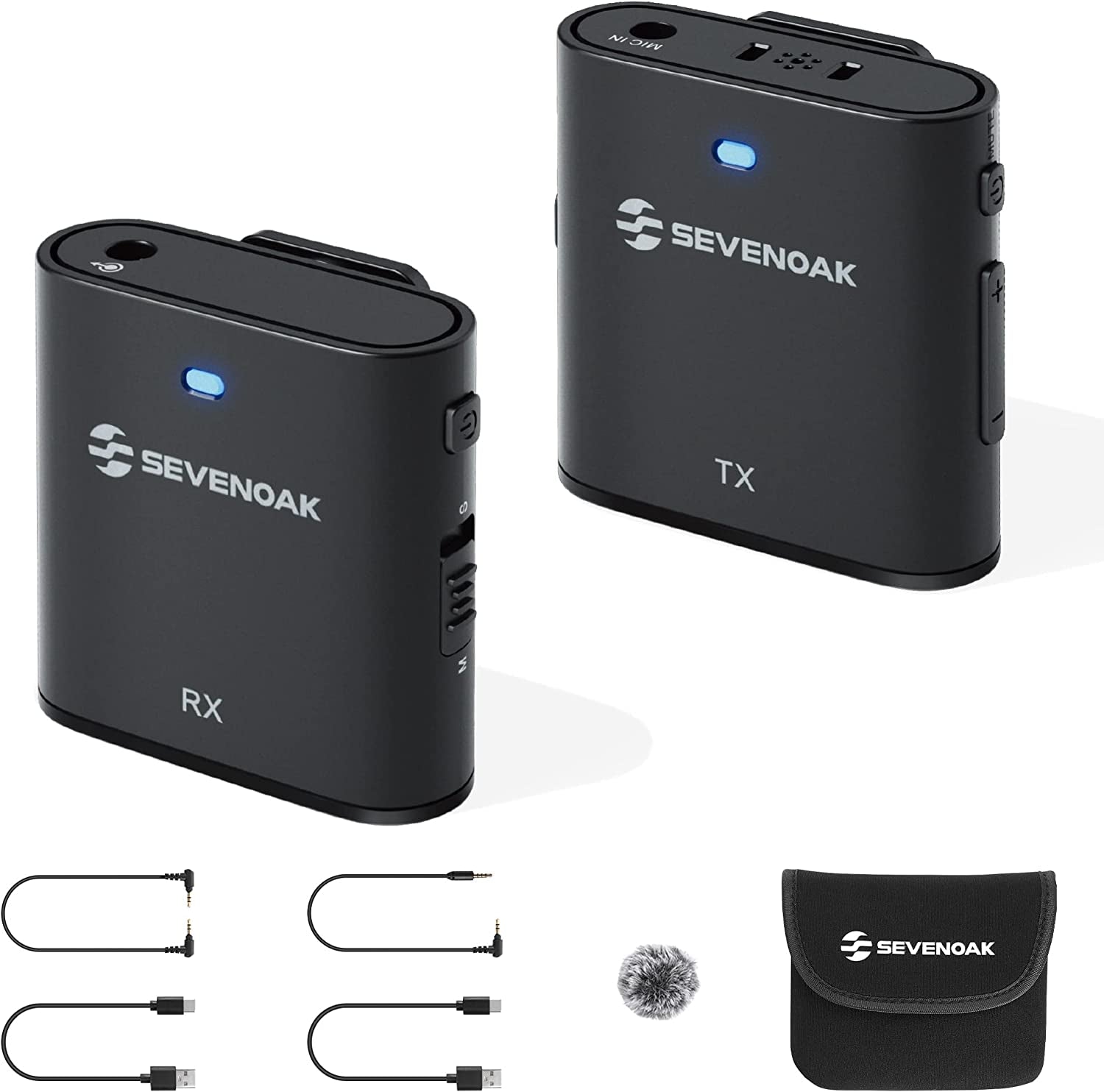 Sevenoak Wireless Lavalier Microphone with 3 Plugs for Camera/Iphone/Usb-C Smartphone,Noise Cancelling Mini Wireless Lapel Microphone with for Youtube/Vlog/Live Streaming(Skm-W1 Pro)  Sevenoak SKM-S1  