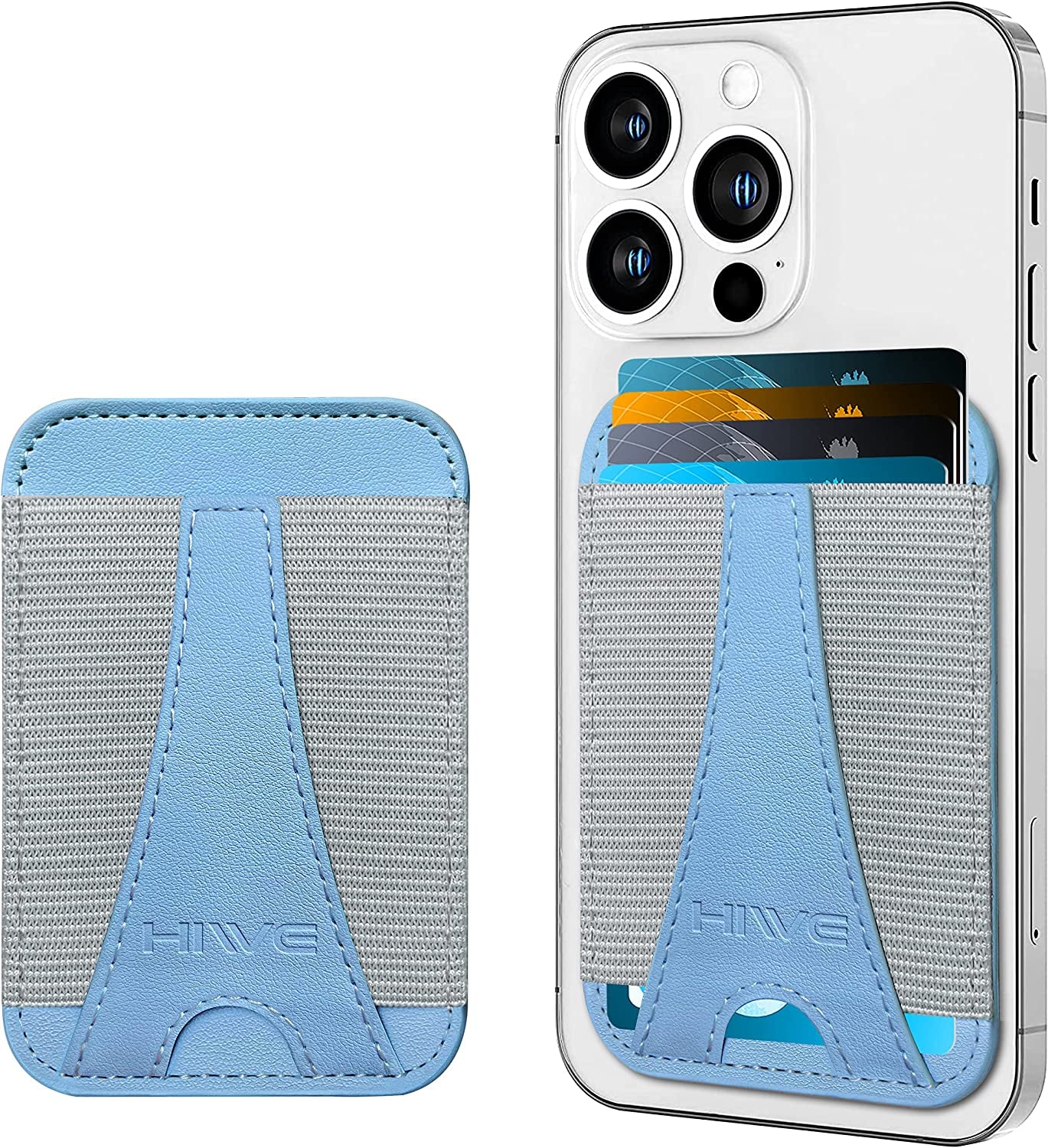 Magnetic Card Wallet Holder for Magsafe, Eiffel-Tower Magsafe Wallet for Apple Iphone 14 Pro Max/14 Pro/14/14 Plus/13/12, Magsafe Leather Wallet, Magnetic Card Holder for Iphone 14/13/12 Series, Black  ShenZhen FenCun KeJi Youxiangognsi E-Blue  