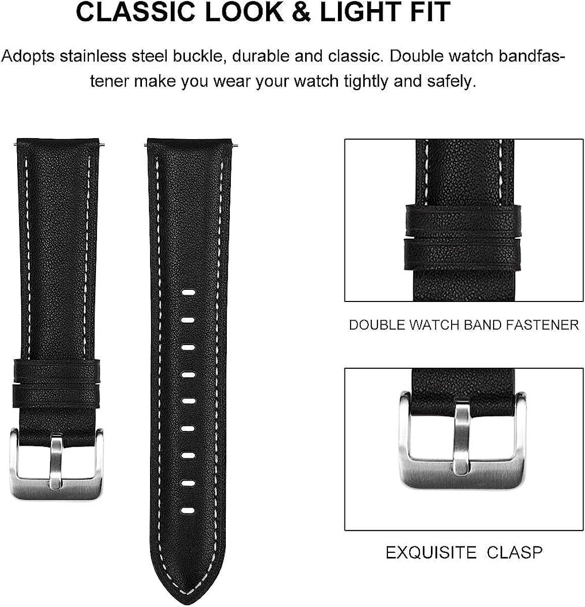 NDJQY Genuine Leather Replacement Strap for Garmin Venu 2 plus Smart Wristband for Garmin Venu 2 SQ Forerunner 245 645 158 Watch Band  NDJQY   