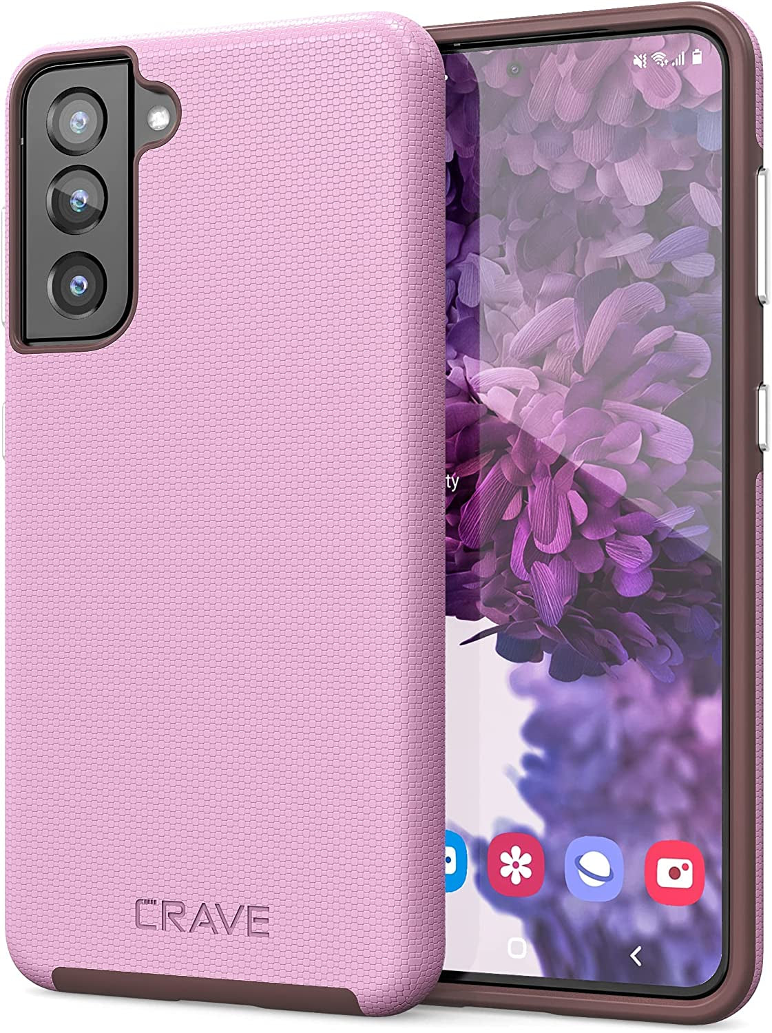 Crave Dual Guard for Galaxy S21 Case, Shockproof Protection Dual Layer Case for Samsung Galaxy S21, S21 5G (6.2 Inch) - Berry  Crave Lilac  