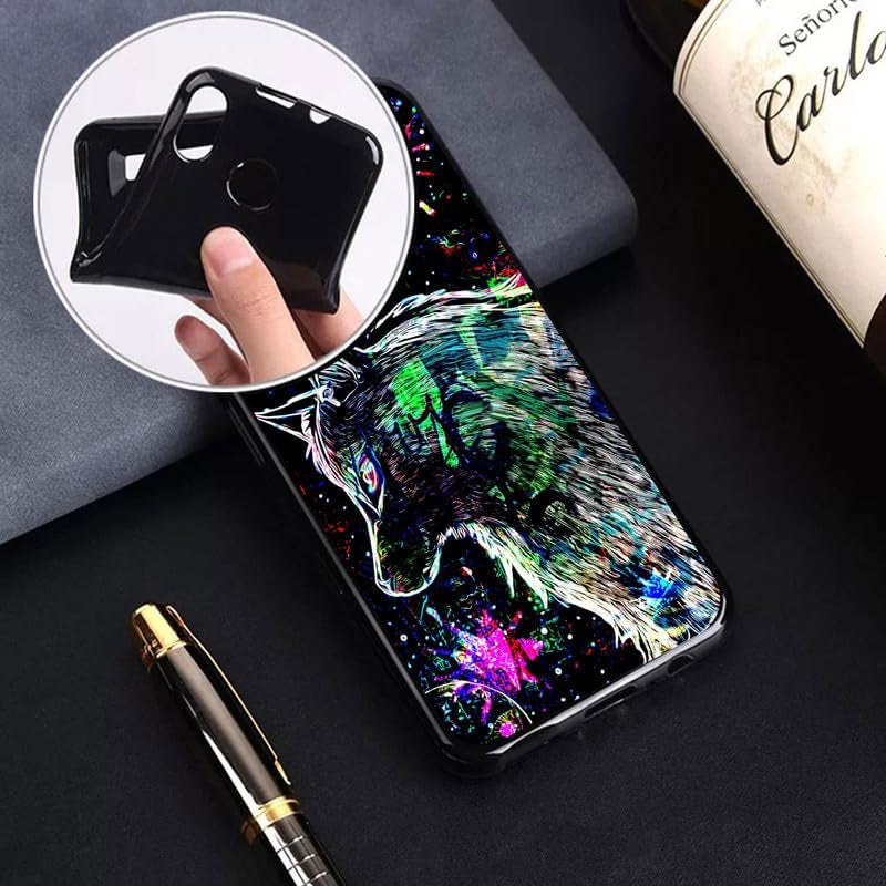 WIMSPEED Shockproof Phone Case for Sony Xperia 5 V (6.1") + 2 Pack Tempered Glass Protective Film, Slim Soft Silicone Shell anti Scratch TPU Cover for Sony Xperia 5 V - Graffiti Beast  WIMSPEED   