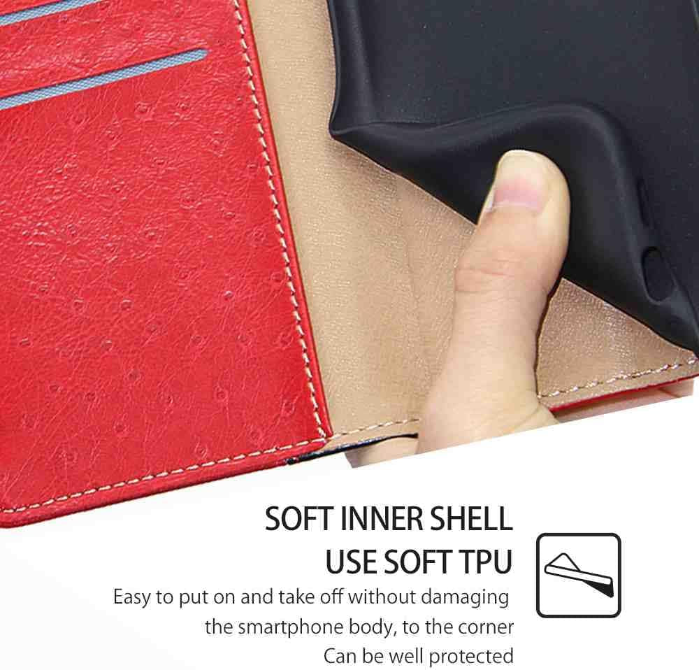 Cyr-Guard Phone Cover Wallet Folio Case for LG V30, Premium PU Leather Slim Fit Cover for LG V30, Good Touch, Red  Cyr-Guard   