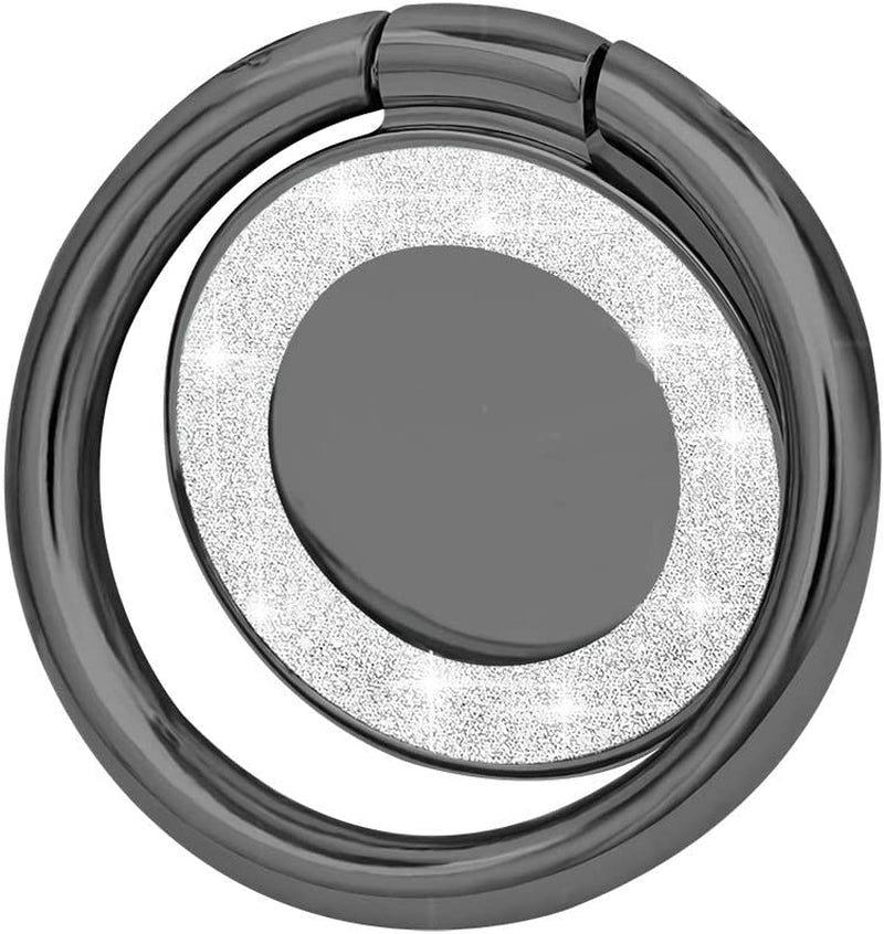Lenoup Glitter Bling Bling Phone Ring Holder,Sparkle Phone Ring Kickstand, Cell Phone Finger Ring Grip for Almost All Phones/Pad(Silver)  lenoup Black  