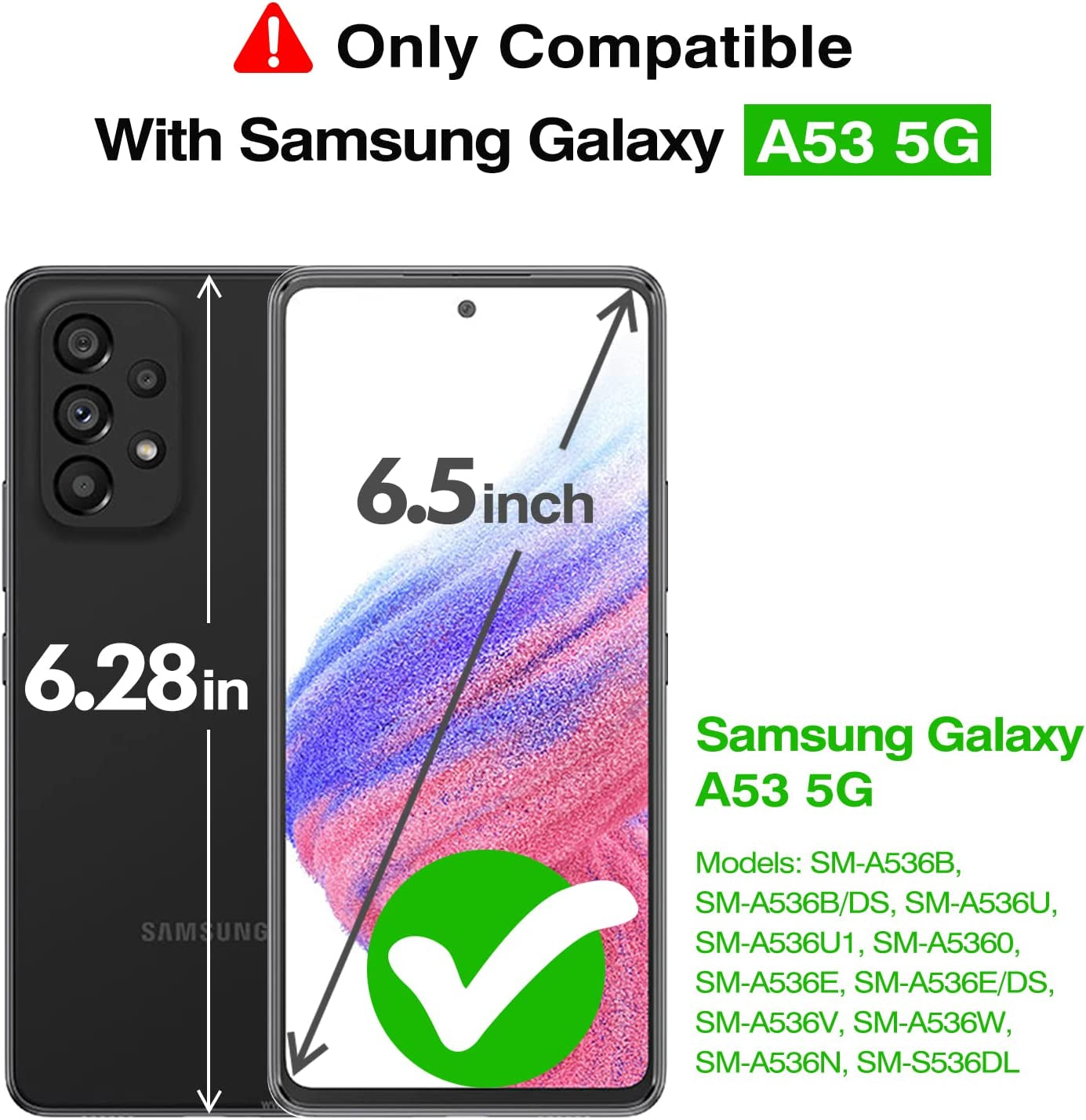 Rayboen Case for Galaxy A53 5G Crystal Clear Designed Non-Slip Shockproof Protection Phone Case, Hard PC Back Flexible TPU Slim Fit Light and Durable Cover for Samsung Galaxy A53 5G  Rayboen   